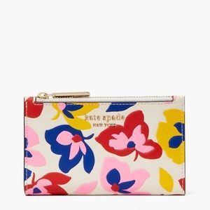 spencer summer flower embossed small slim bifold wallet